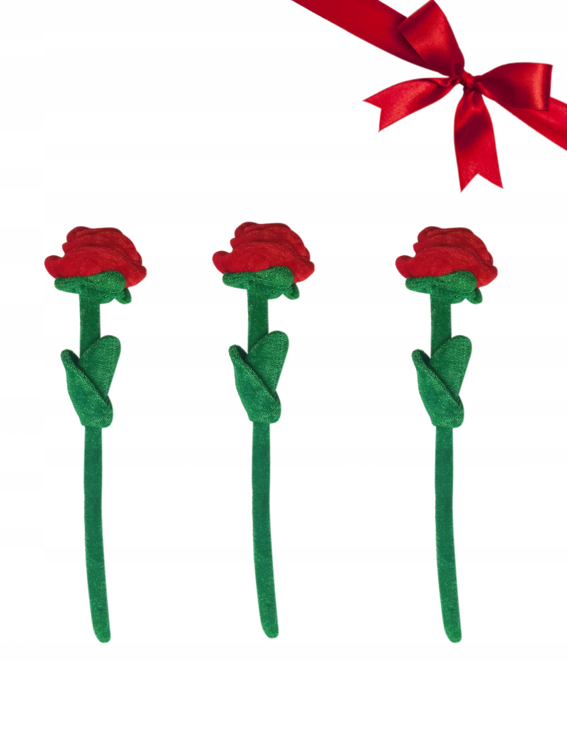 

3 x Róża Miękka I Pluszowa Dla Mamy