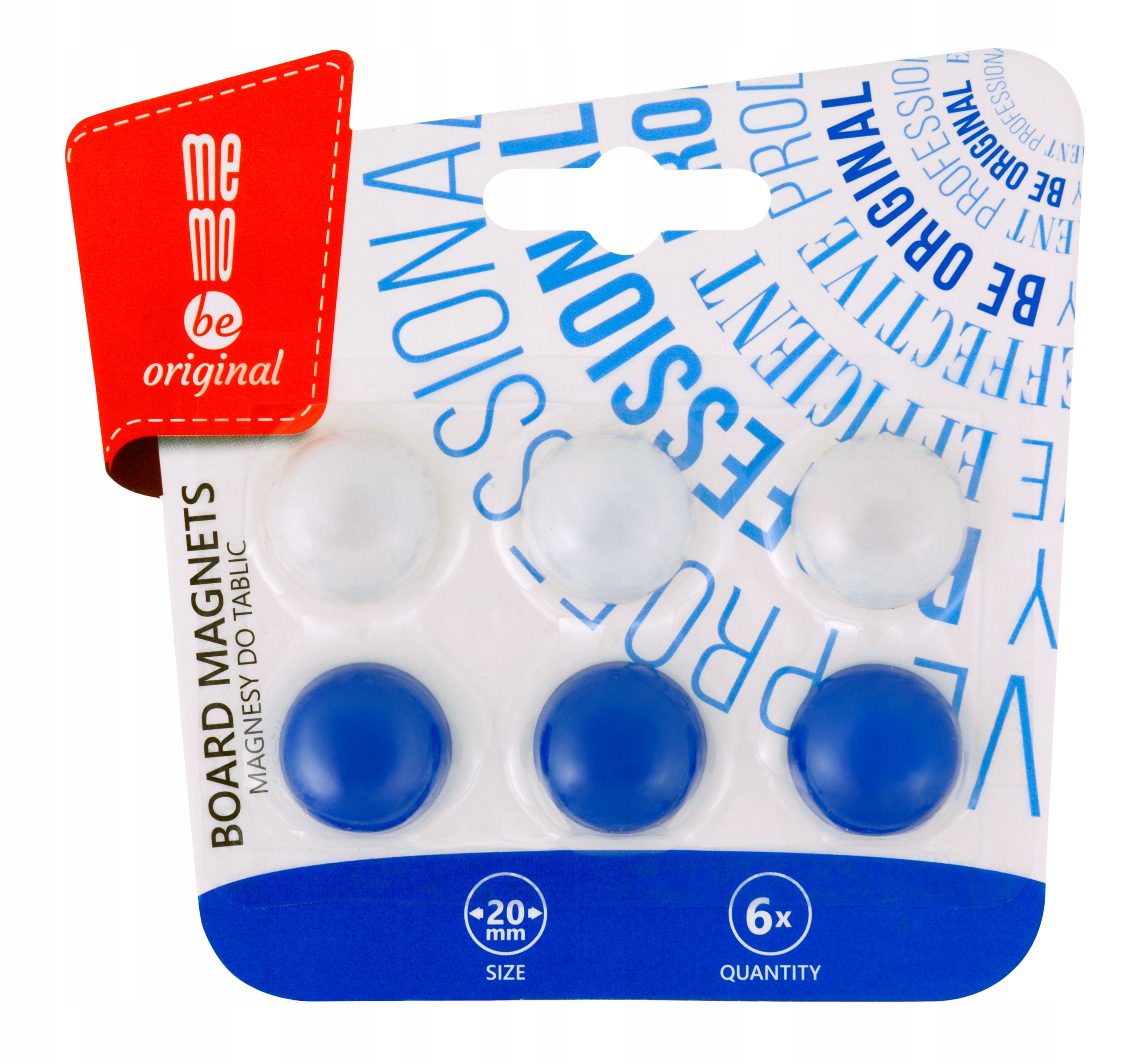 MemoBe Magnesy kolorowe do tablic 6 sztuk 20 mm