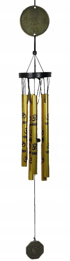 

Dzwonek wietrzny z mantrą Om złoty Feng Shui