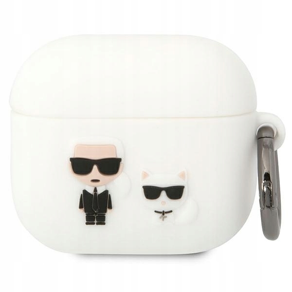 Pokrowiec na AirPods 3 Karl Lagerfeld KLACA3SILKCW Biały silikonowy