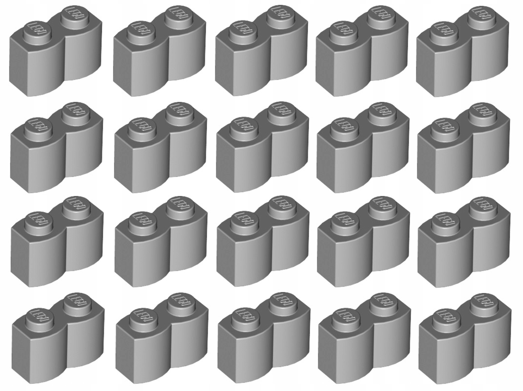 

Lego cegła palisada 1x2 j.szara 20 szt 30136