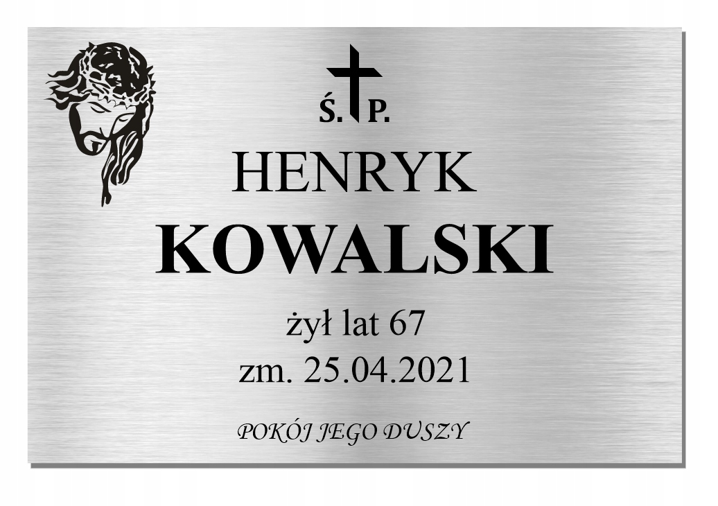 TABLICA NAGROBNA NAGROBKOWA ALUMIONIOWA wzory