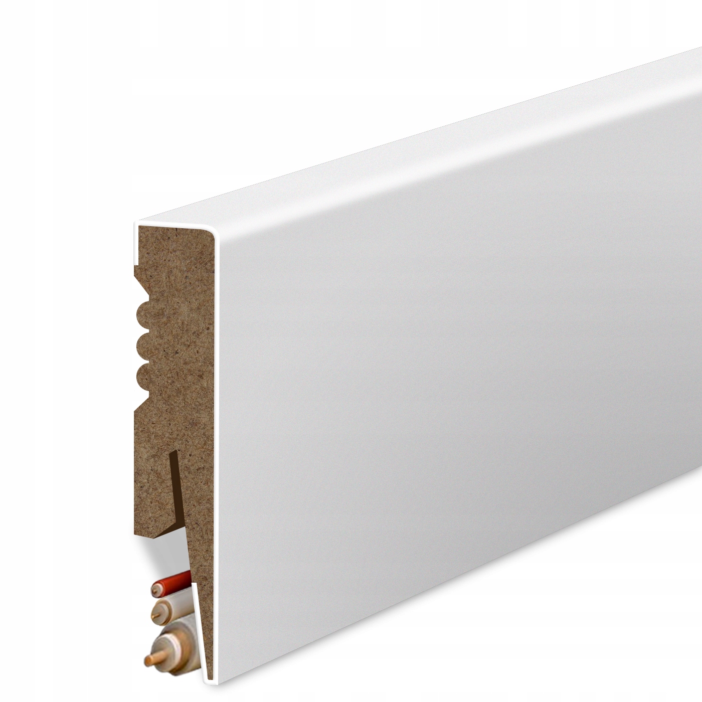 8 LISTWA PRZYPODŁOGOWA MDF BIAŁA DEKORACYJNA COKÓŁ