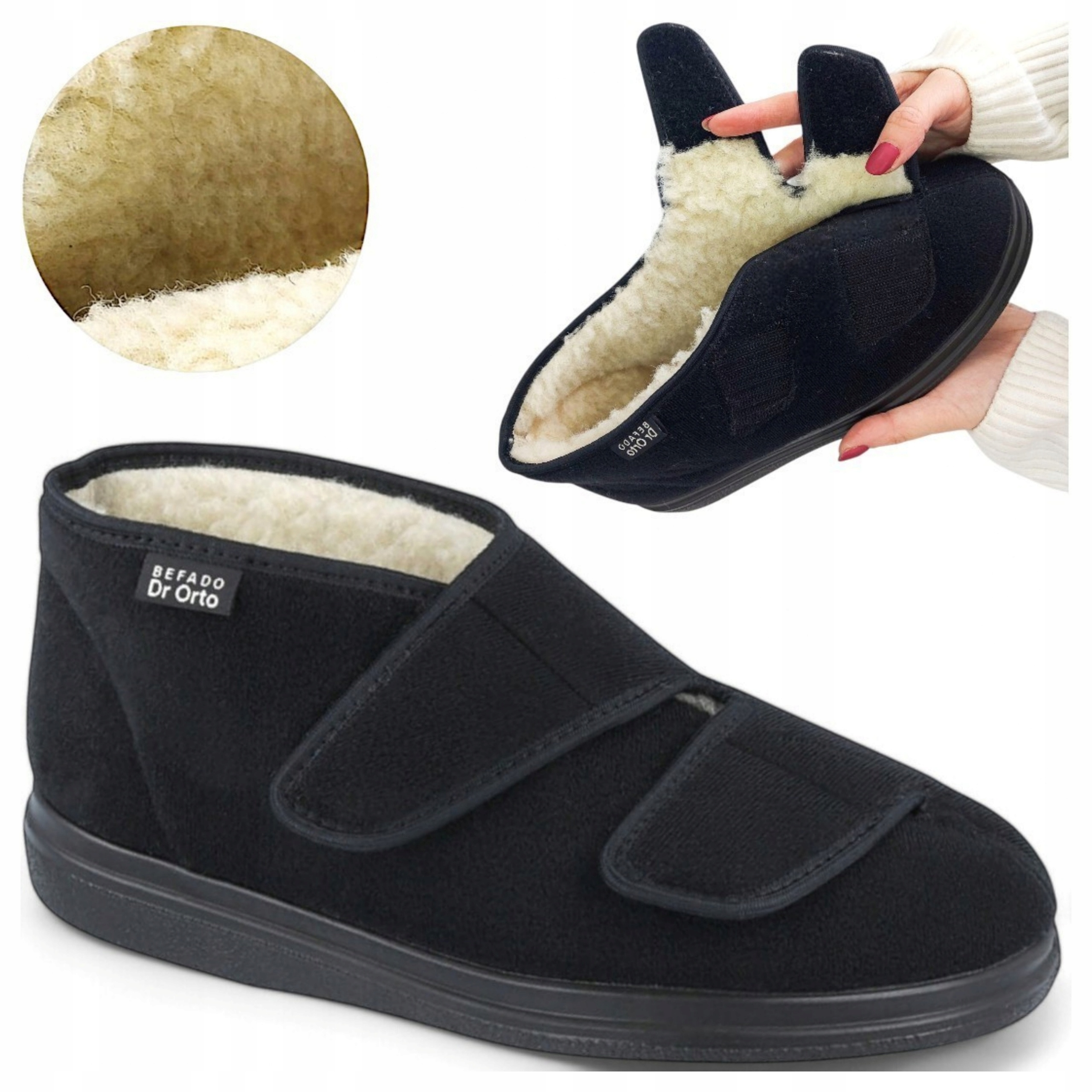 Dámské boty Papuče Na Suchý Zip Dr Orto Zdravotní vlna Teplé 38