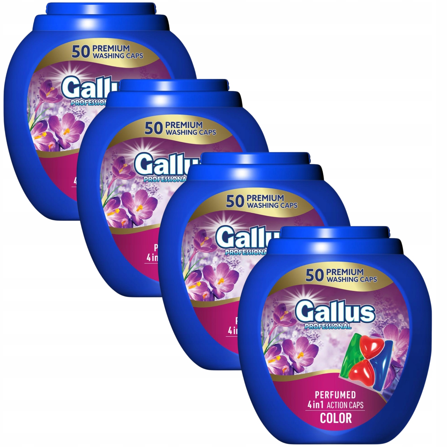Levně Sada 4× Kapsle Na Praní Gallus Color 50 Caps Barevné Účinné
