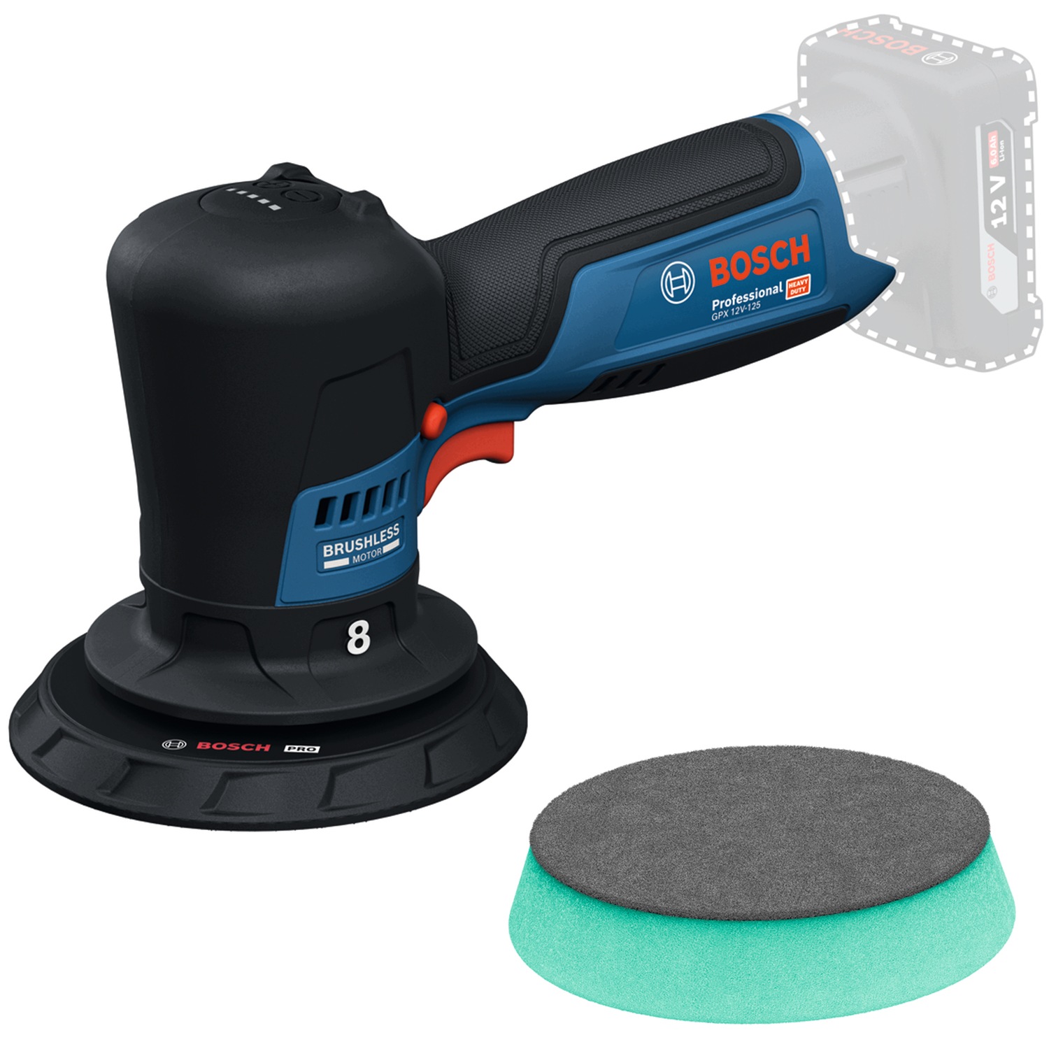 Bosch Gpx 12V-125 Akumulátorová leštička 125 mm Solo