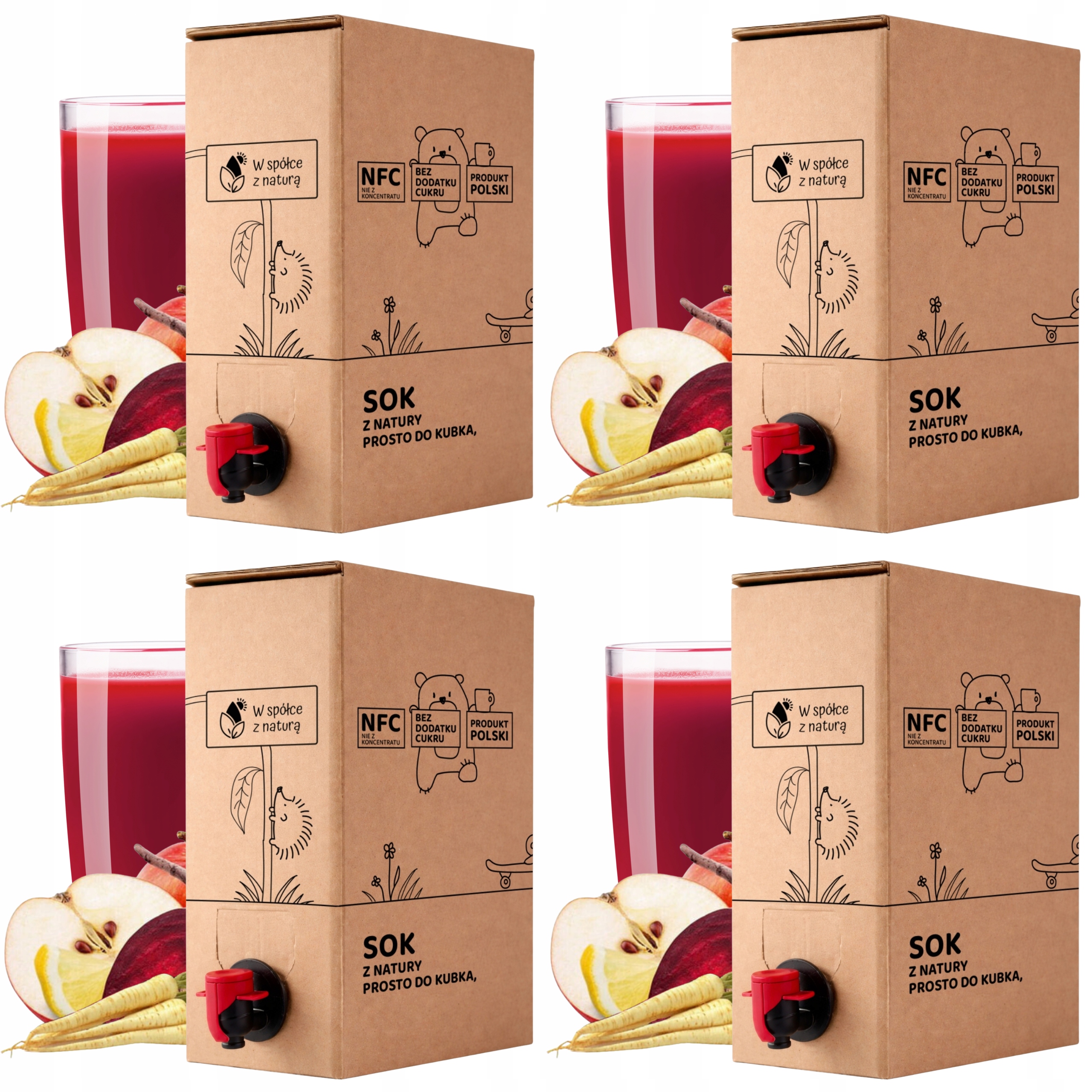 Sok Jabłko Burak Pietruszka Cytryna 3l 100% Tłoczony Nfc zestaw