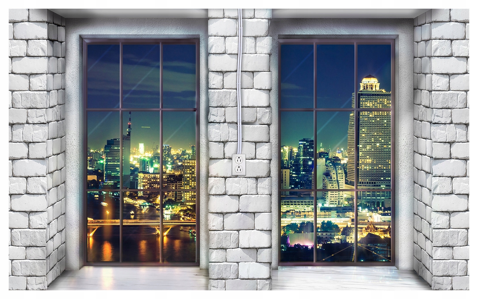 Fototapeta Nočné mesto panoráma mrakodrapy vinylová 416x254 lepidlo