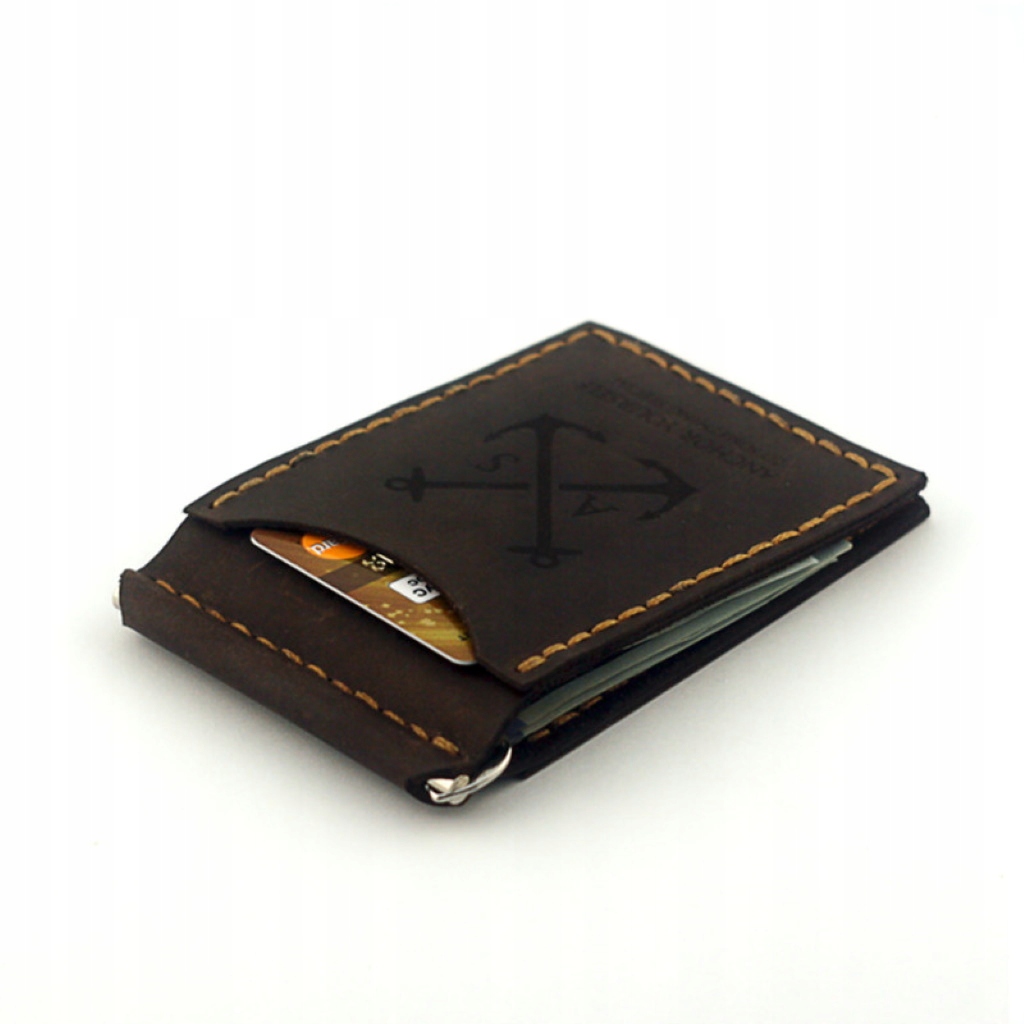 Kožená peněženka s klipem s gravírováním s iniciálami