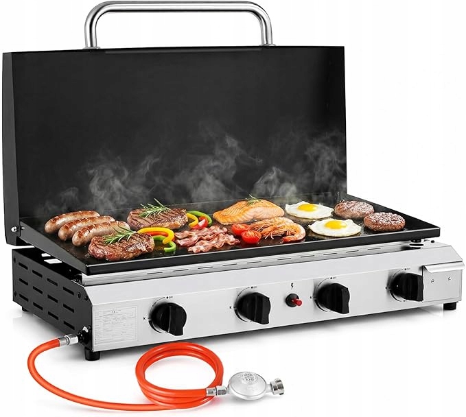 Grill gazowy stołowy z 4 palnikami ze stali nierdzewnej (9,6 kW) Liferun