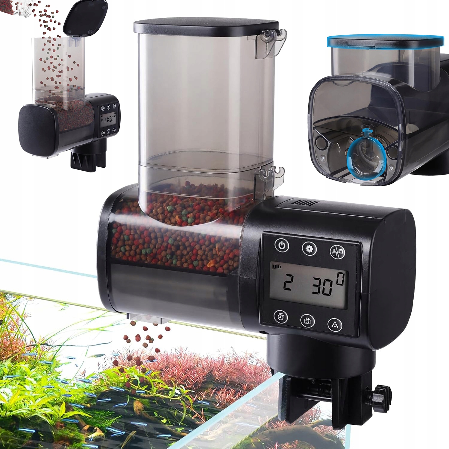 Levně Efektivní Automatické Krmítko Pro Akvária Všech Typů S LCD Obrazovkou