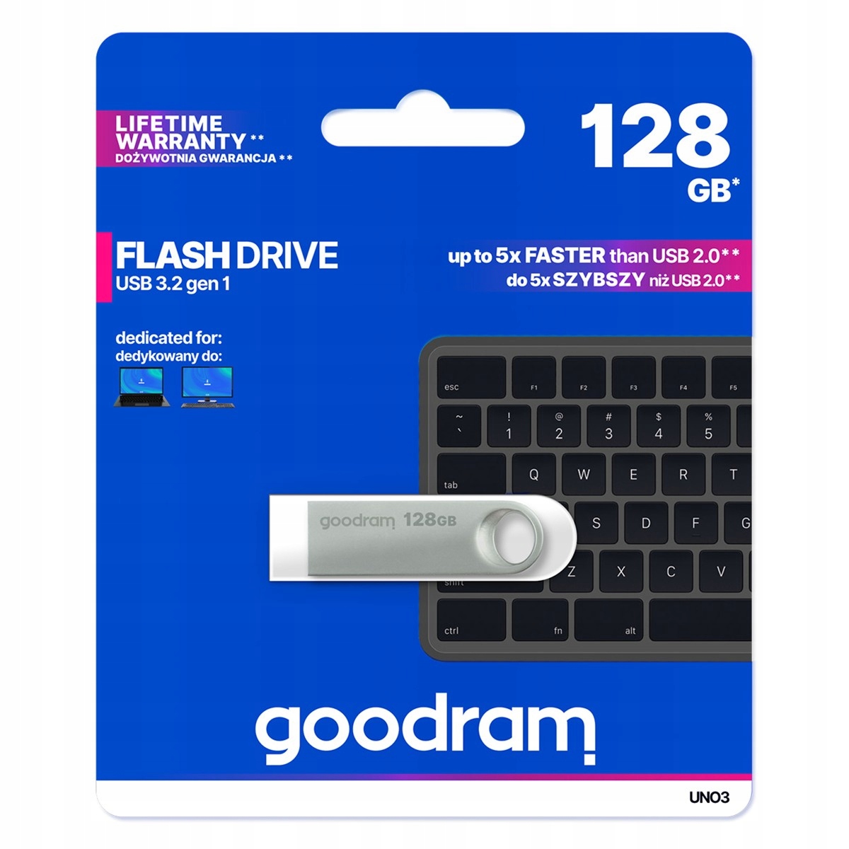Pendrive Goodram Usb 3.2 128GB UNO3 srebrny