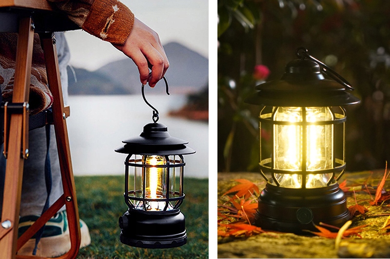 LAMPA AKUMULATOROWA RETRO LATARKA COB USB-C UCHWYT Materiał tworzywo sztuczne