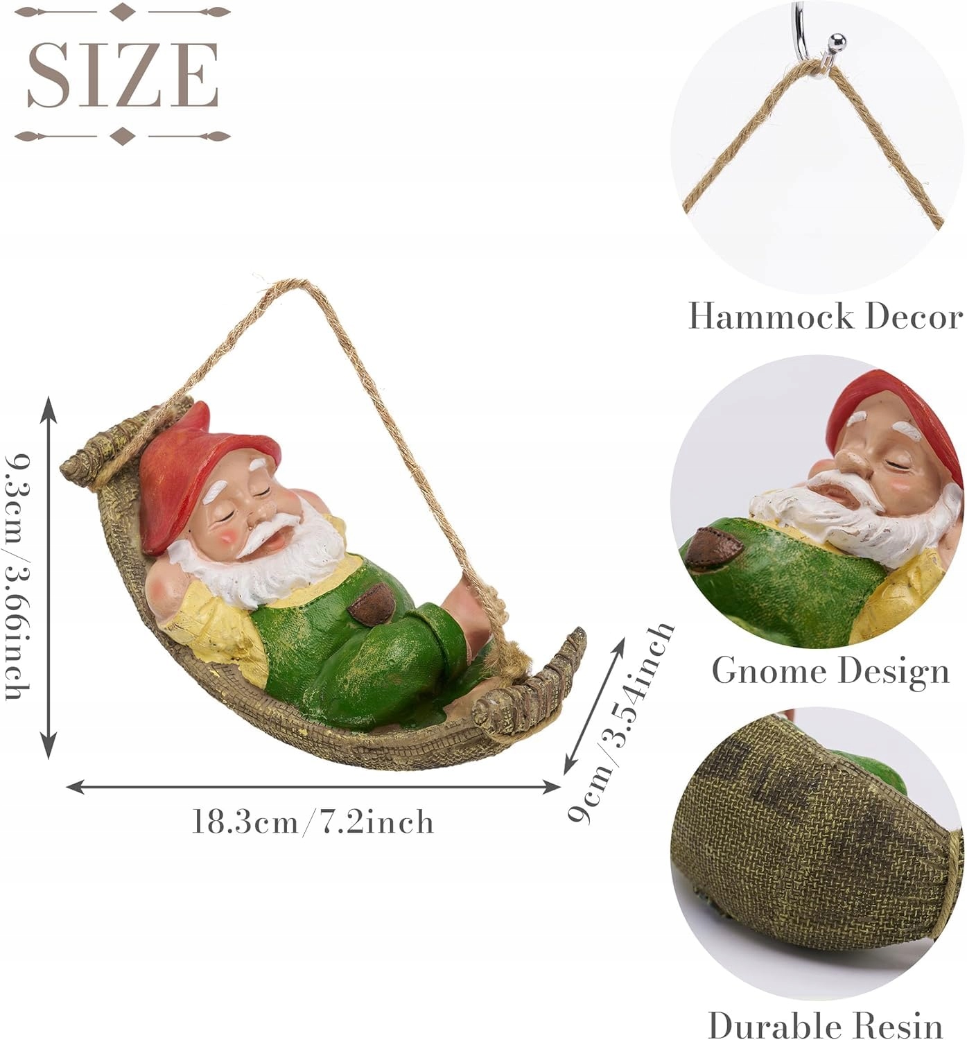 TERESAS COLLECTIONS Figurka Ogrodowa Skrzat Leżący 18cm Żywica Wodoodporna — miniatura 5