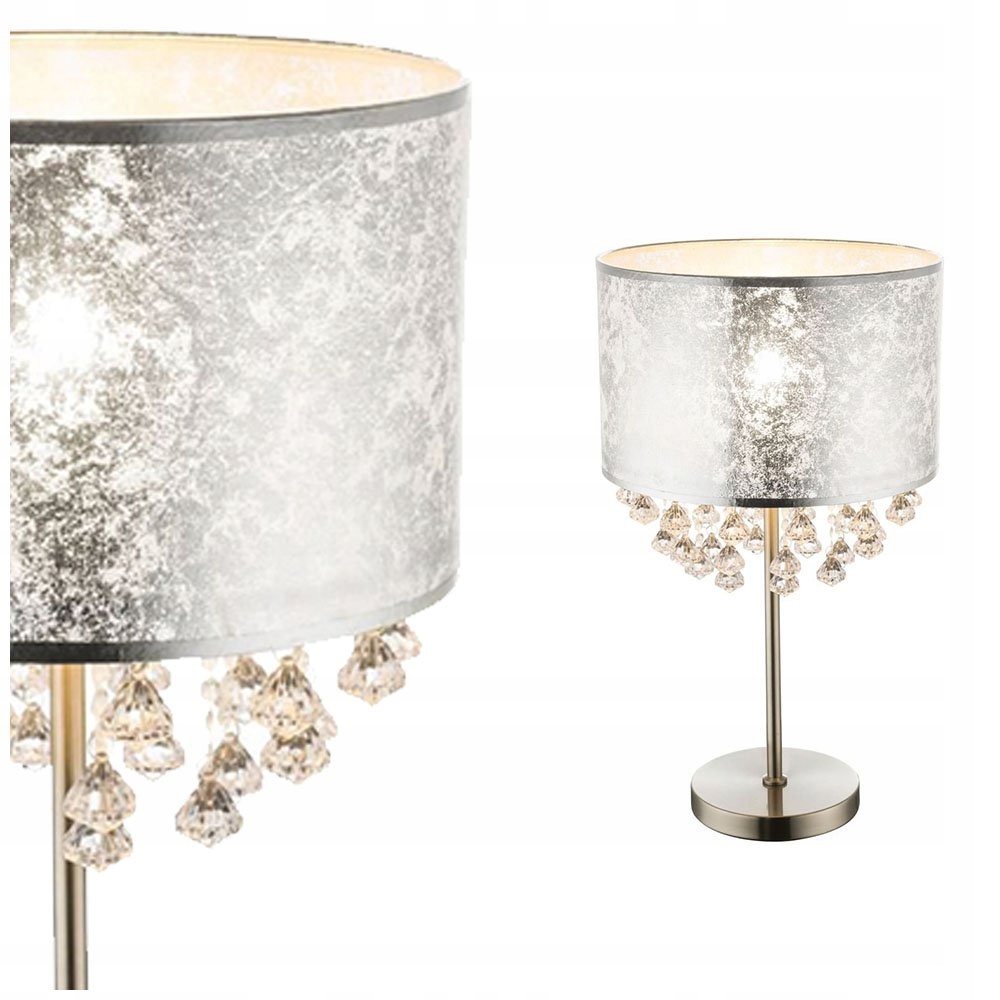 Abażurowa lampa stołowa z kryształkami AMY I