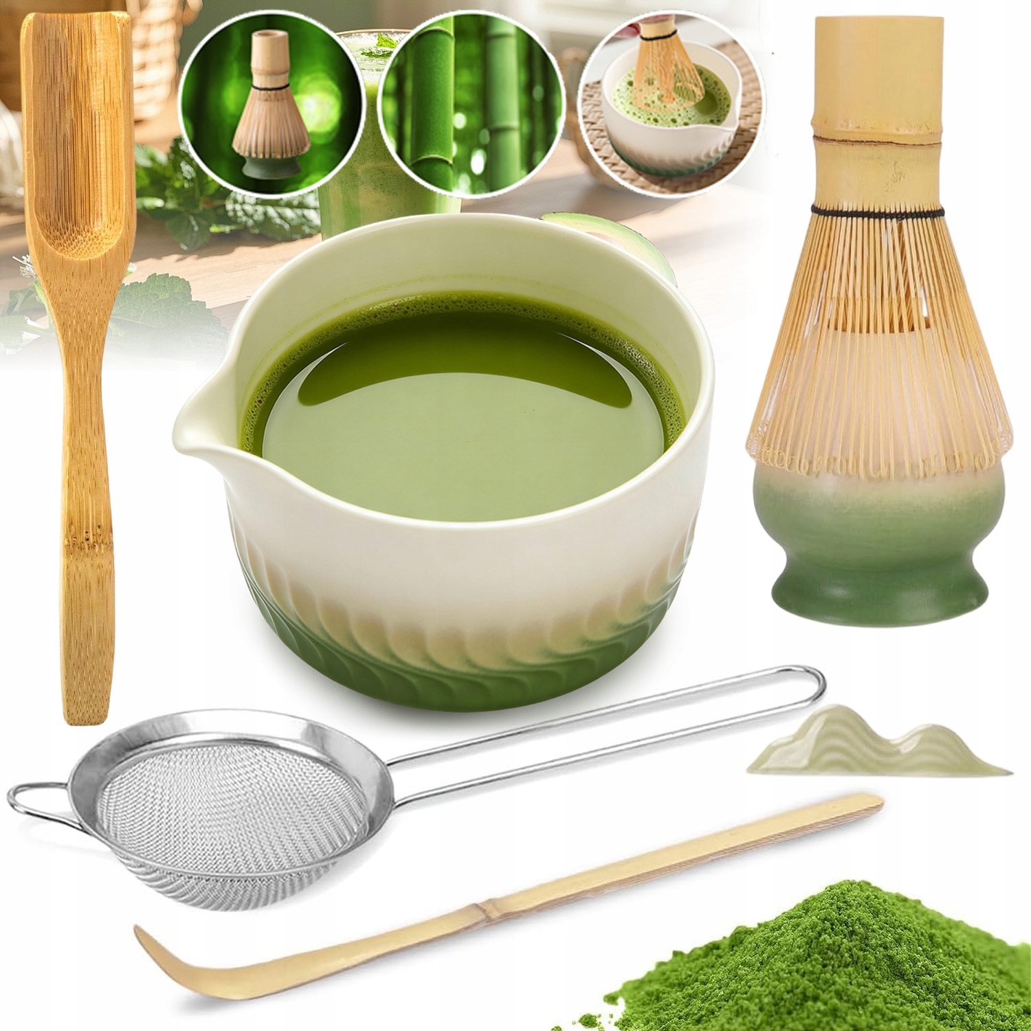 Bambusowy Zestaw Prezentowy Do Herbaty Matchy Chashaku Wytrzymały