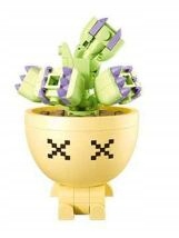 KLOCKI SLUBAN KAKTUS W DONICZCE ZIELONO FIOLETOWY