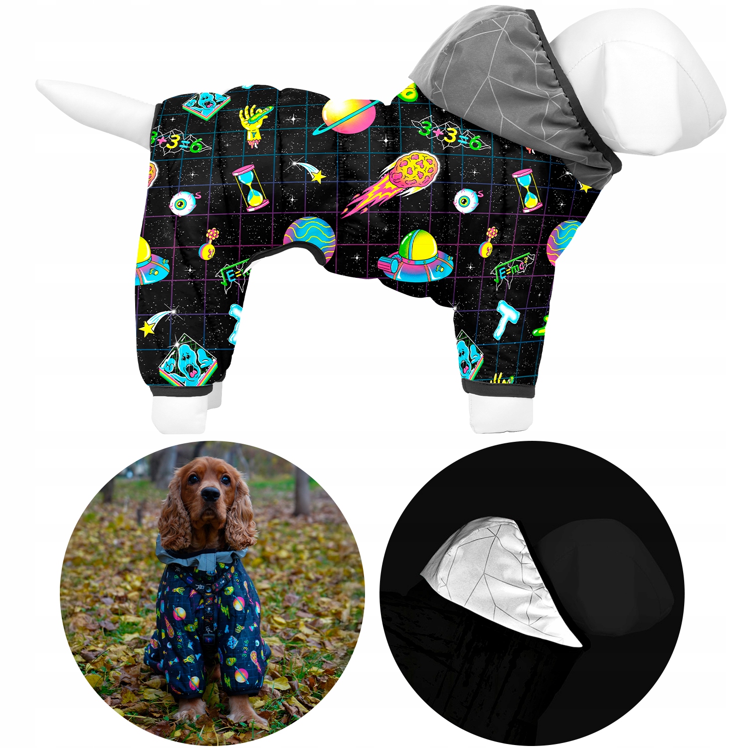 Levně Kombinéza pro psa s reflexní zimní kapucí Rick a Morty2, velikost L (L50)