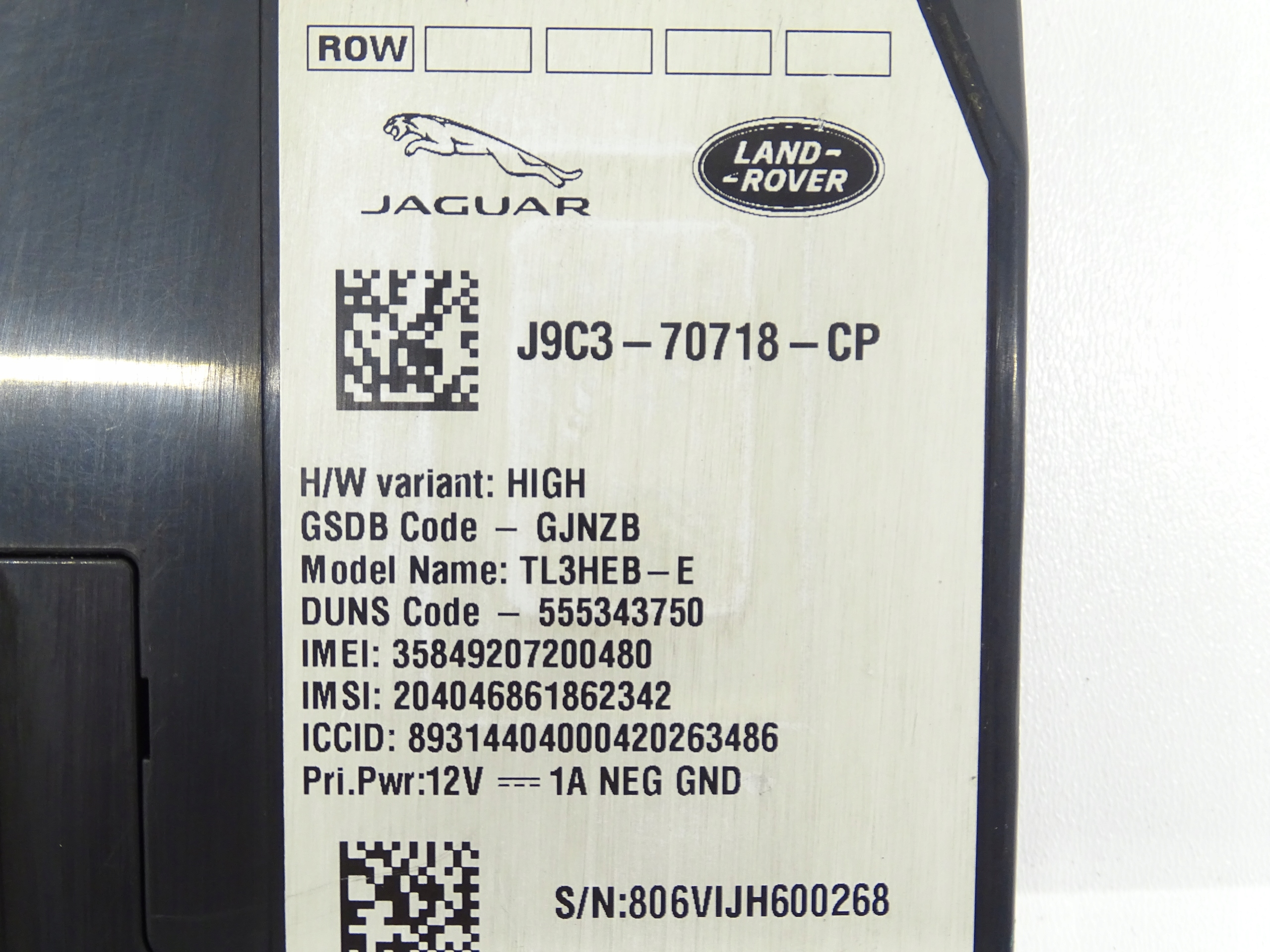 module control unit TELEMATIK JAGUAR XE J9C3-70718-CP
