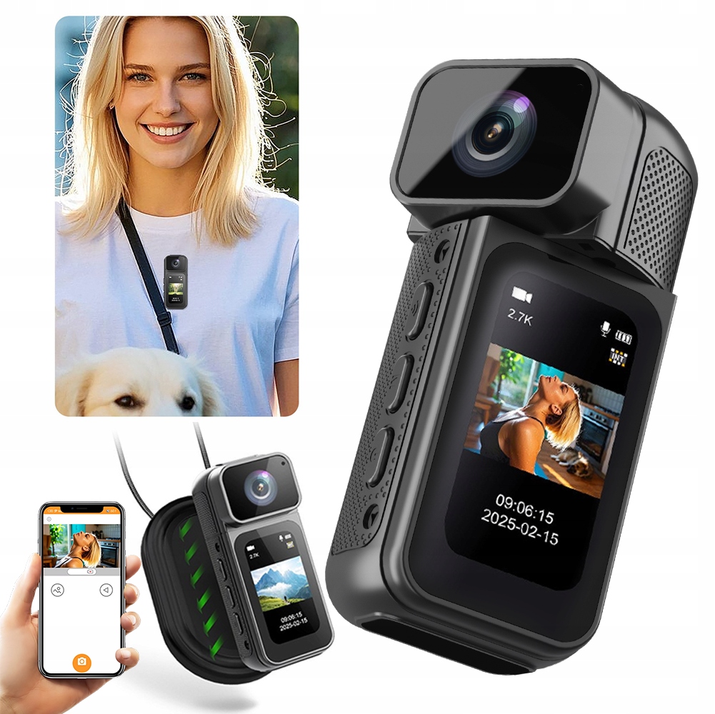 Sportovní Kamera 2.7K Wifi Usb Mikrofon Otočný