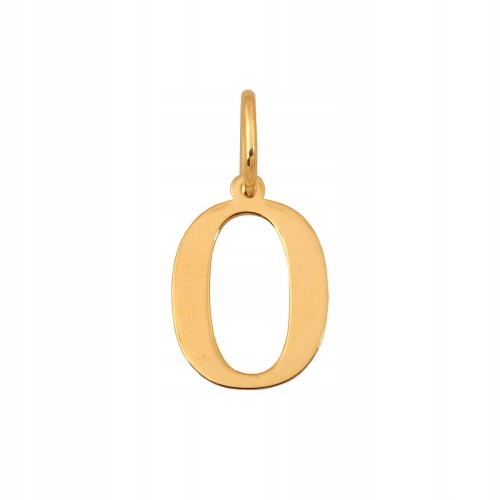 Zlaté písmenko O přívěsek 585 klasický vzor Lesklé Písmeno bez kamenů