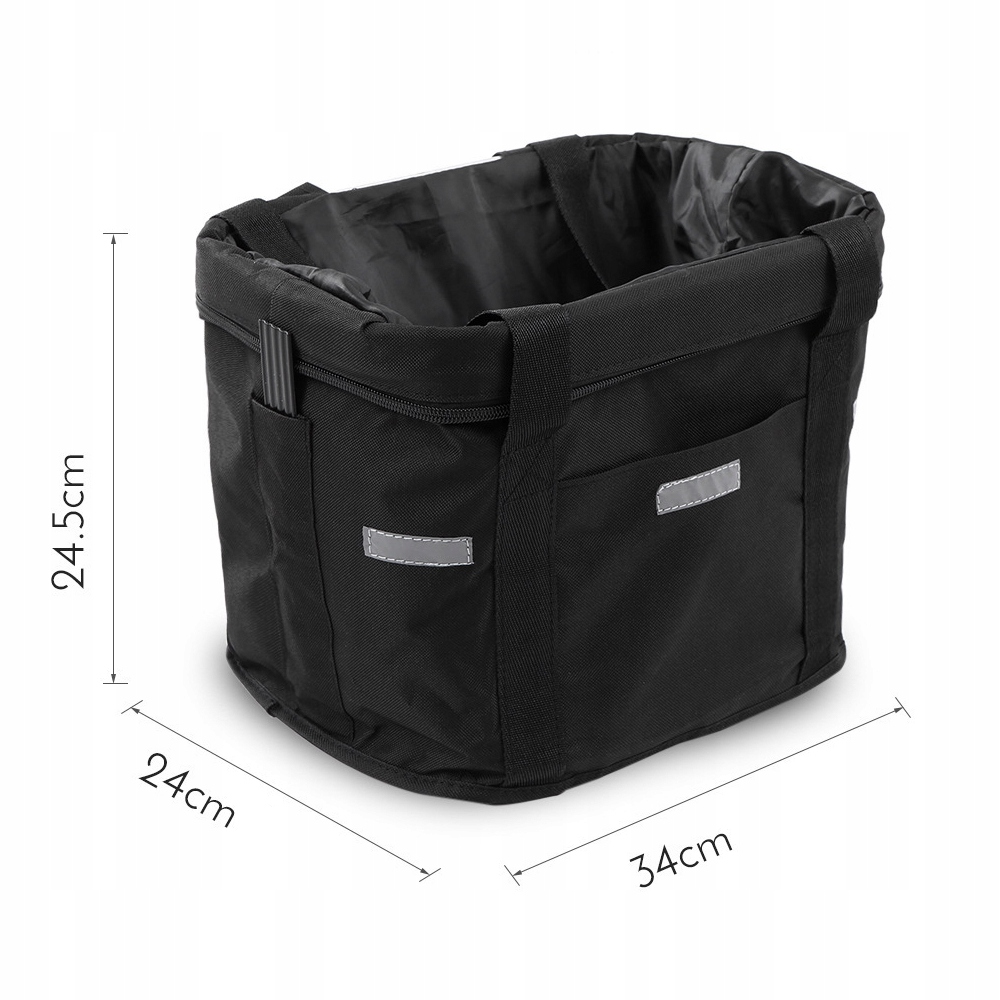 KOSZYK NA KIEROWNICĘ DO ROWERU + TORBA 10L Kolor dominujący czarny