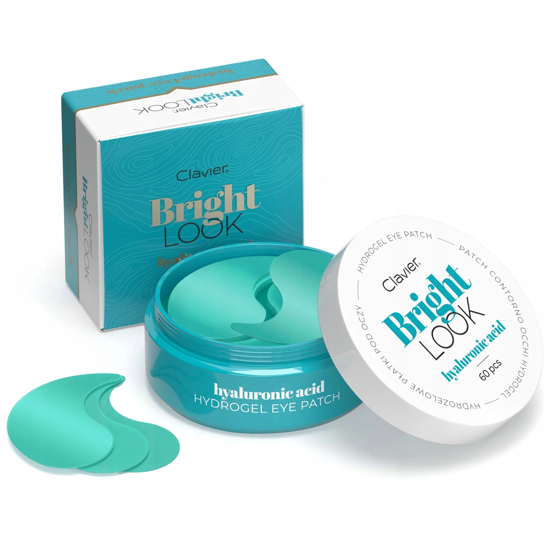 Clavier Bright Look Żelowe Płatki Pod Oczy z Kwasem Hialuronowym, Nawilżają