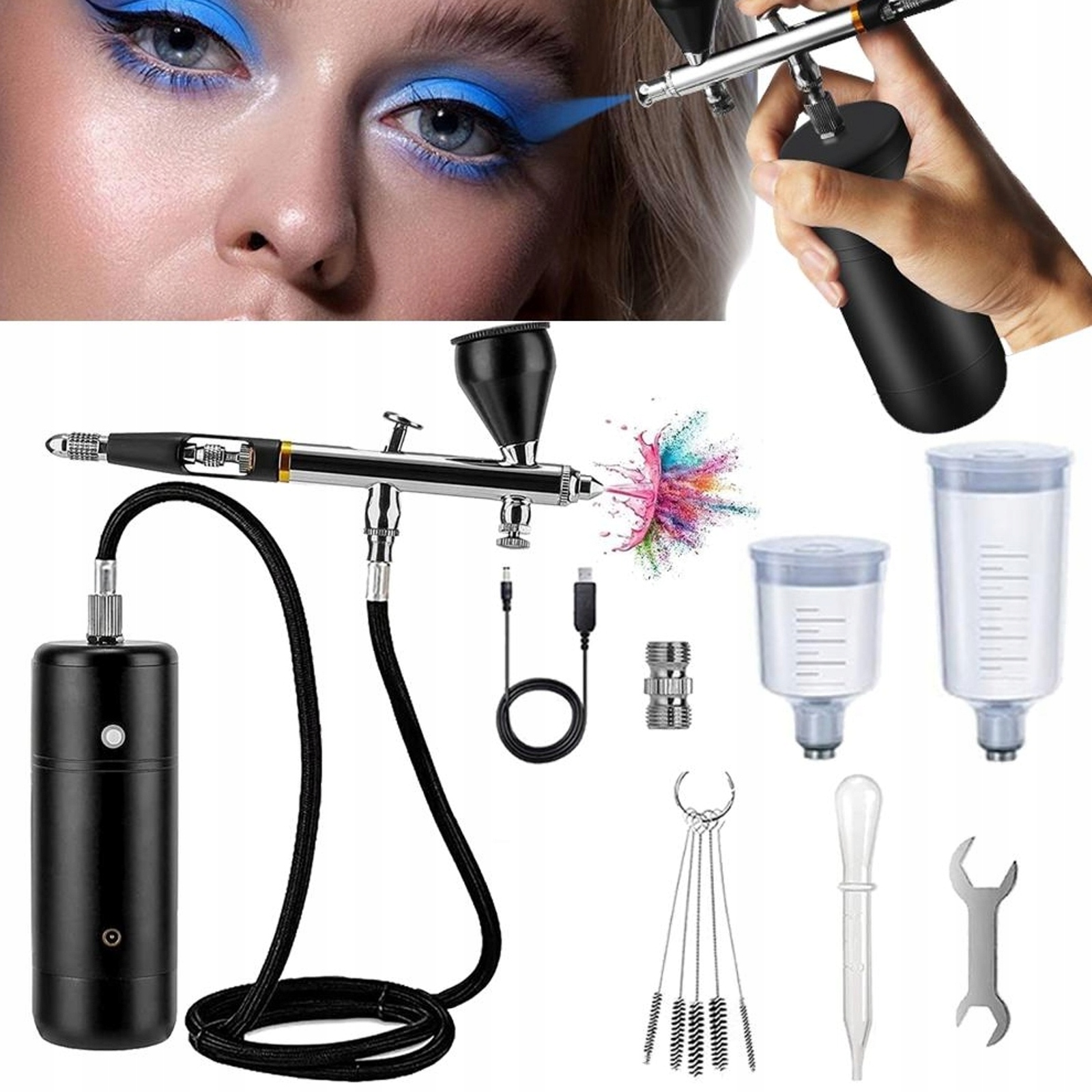 Elektrický Airbrush Pro Líčení A Dekoraci S Vyměnitelnými Nádobami