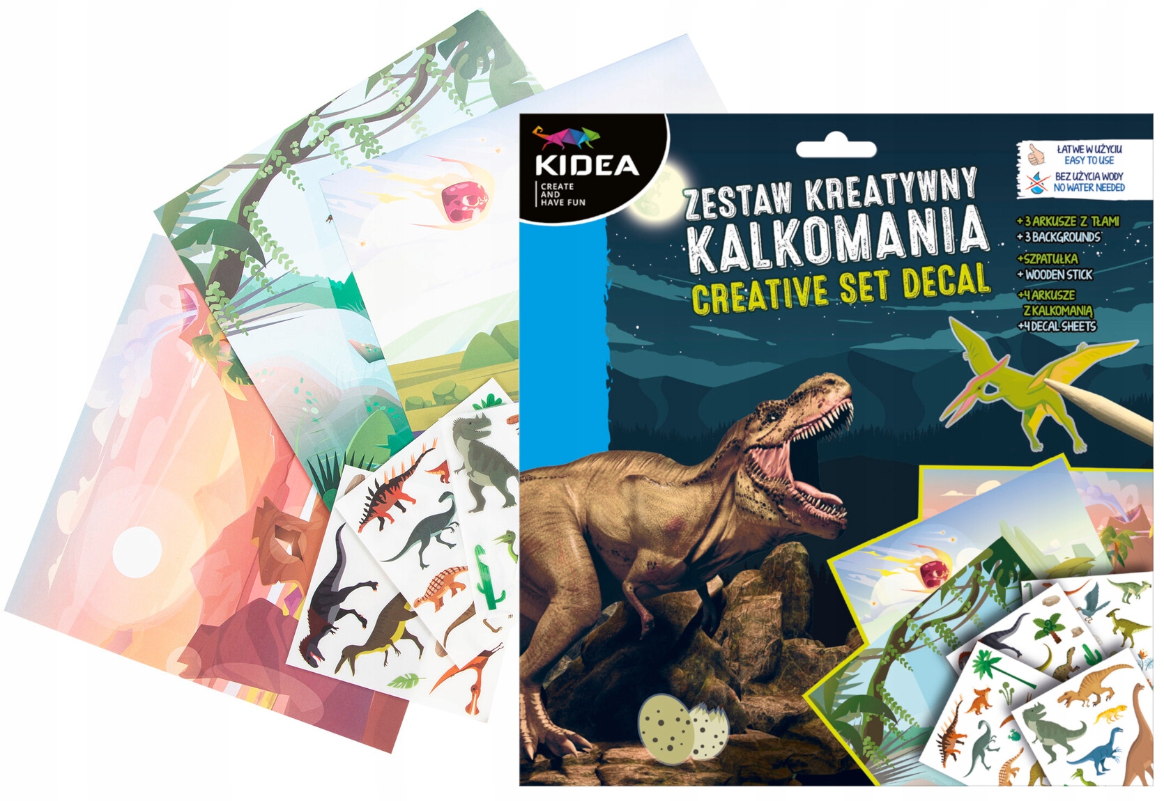 

Kidea zestaw kreatywny kalkomania Dinozaury