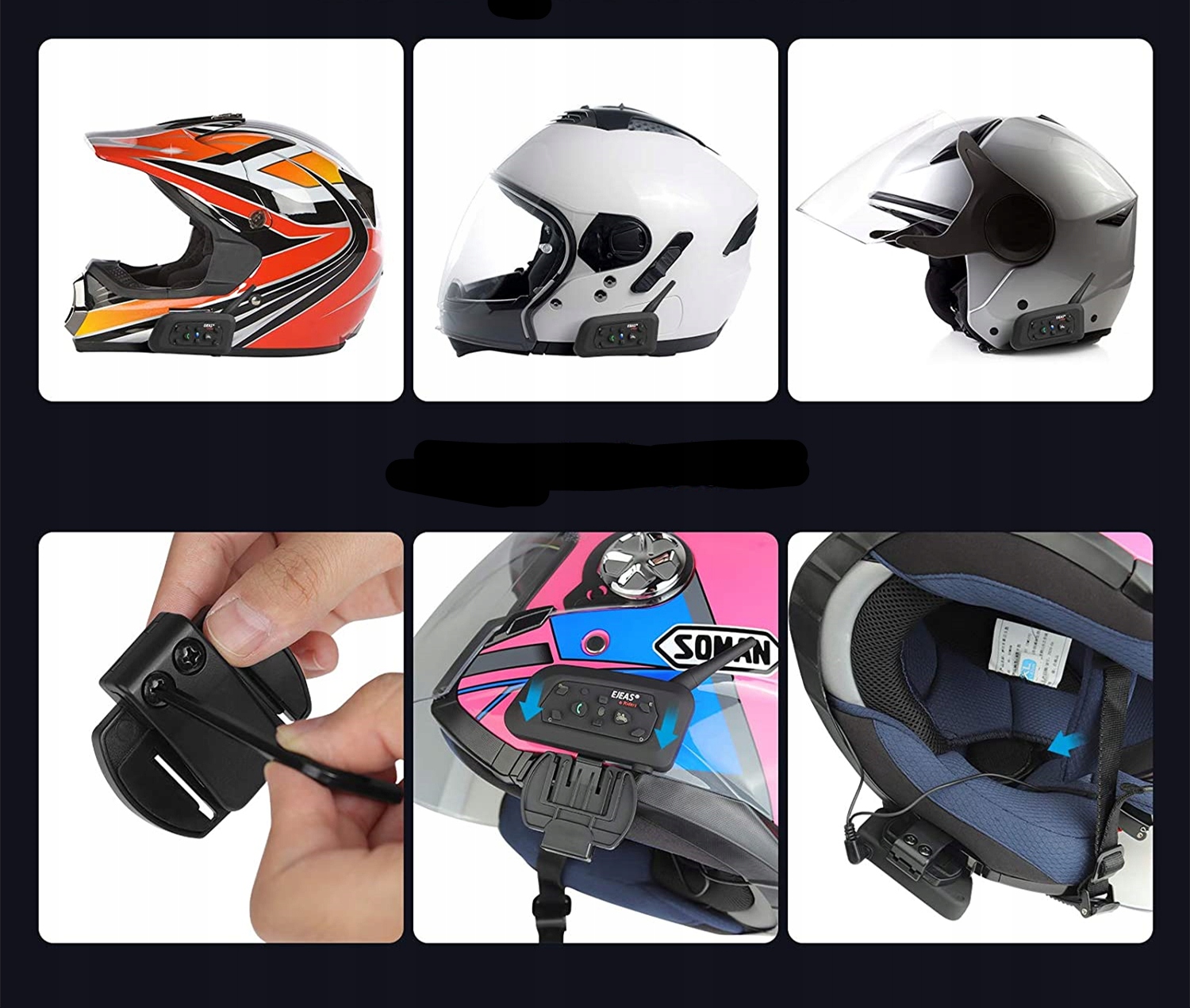 INTERKOM INTERCOM MOTOCYKLOWY EJEAS V6 PRO 1200M Parowanie z interkomem innej marki tak