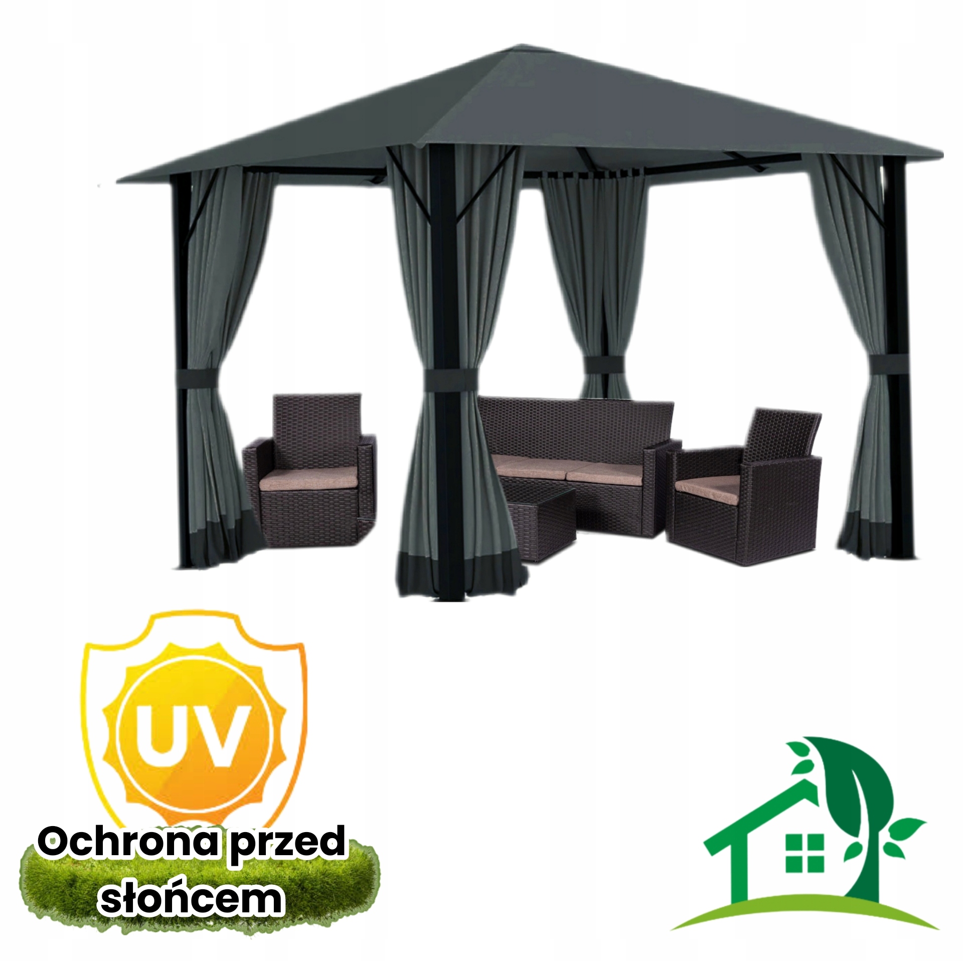 Zadaszenie poszycie wodoodporne do pawilonu antracyt 299 cm x 299 cm Producent inna