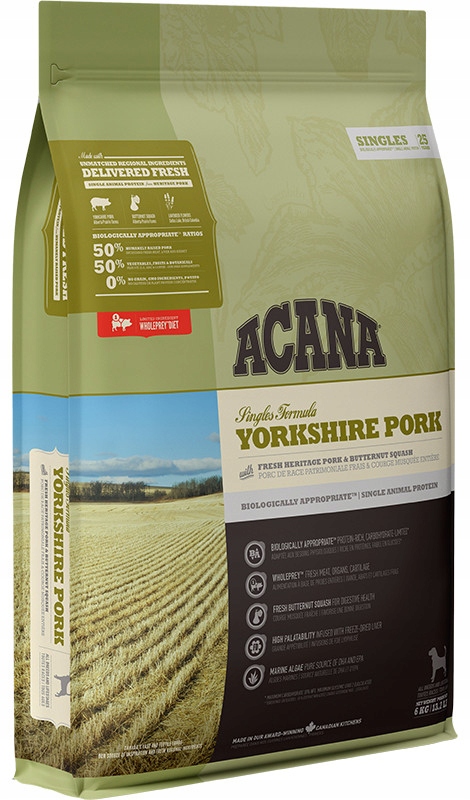 Levně Acana Singles Yorkshire Pork hypoalergenní krmivo pro psy 11,4 kg