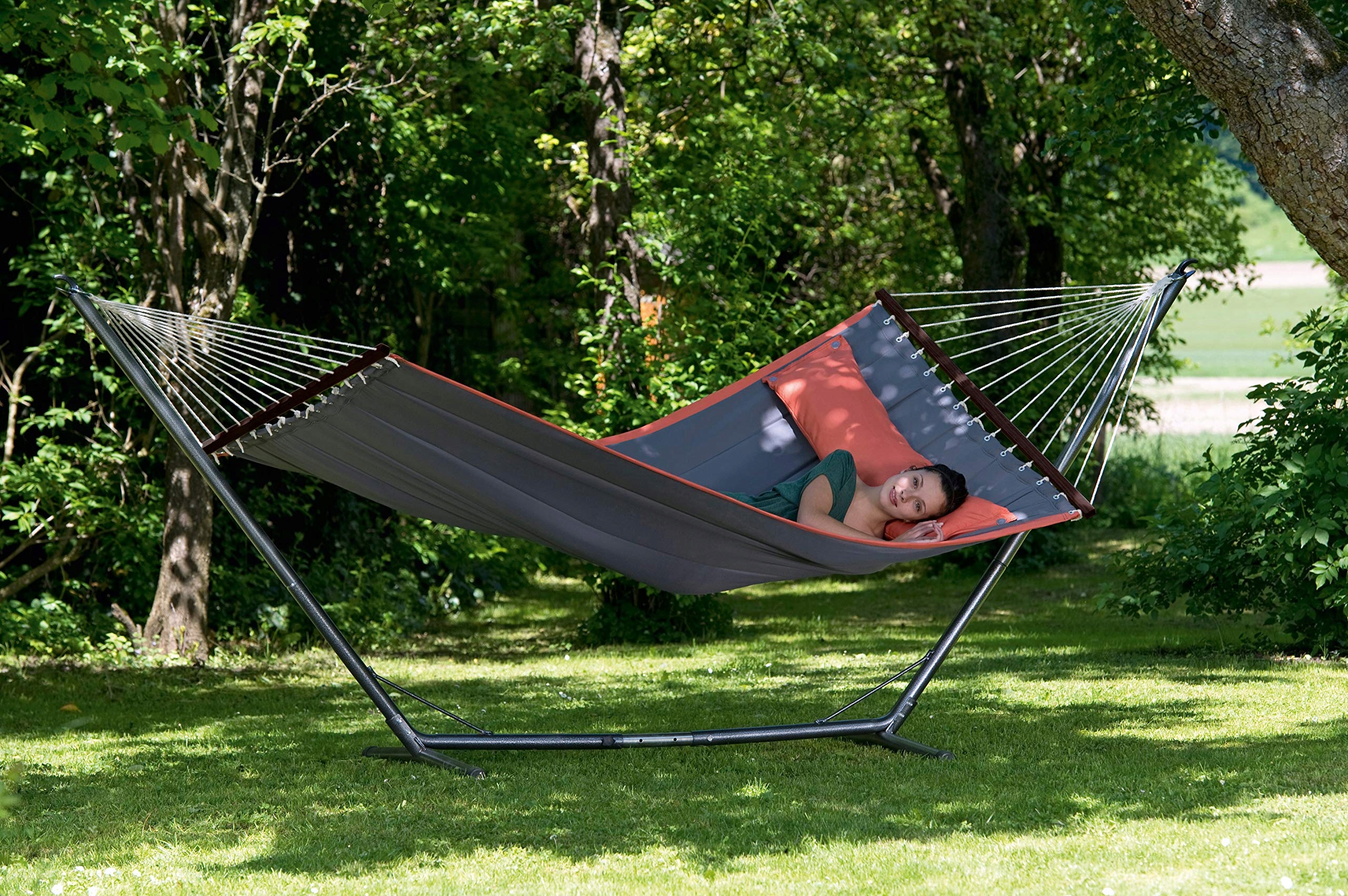 AMAZONAS Hamak XL American Dream Dla 2 Osób 200x120cm Szary 180kg — miniatura 5