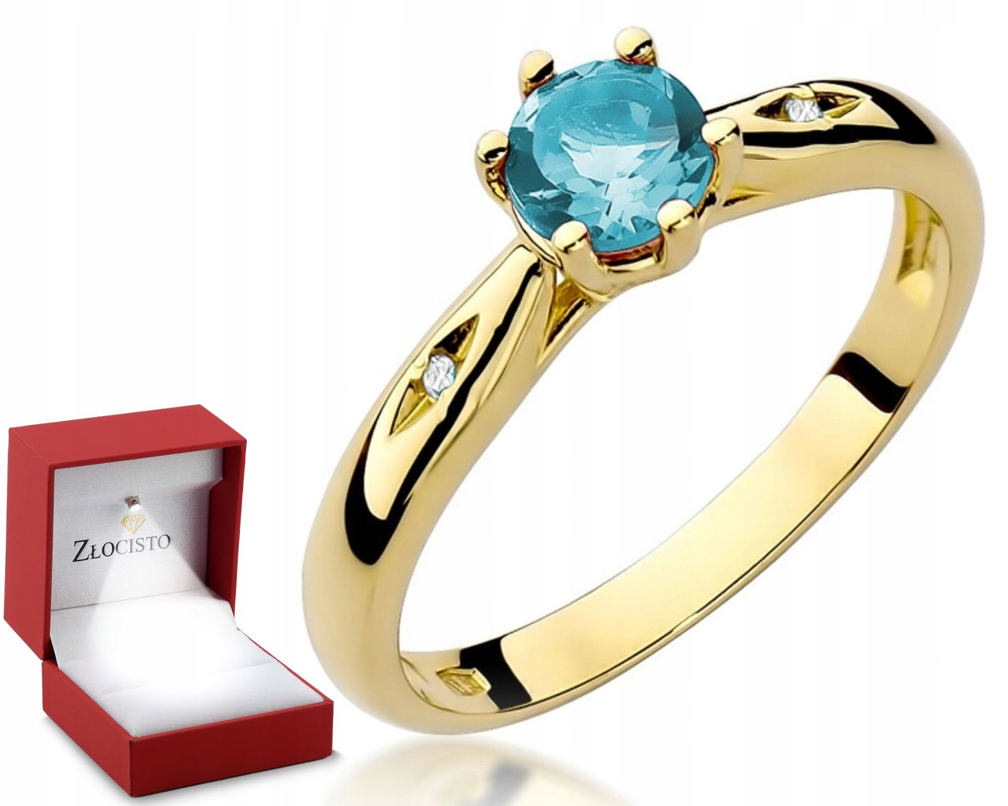 Prstýnek Topaz s Brilianty Gravírování Bonus 585