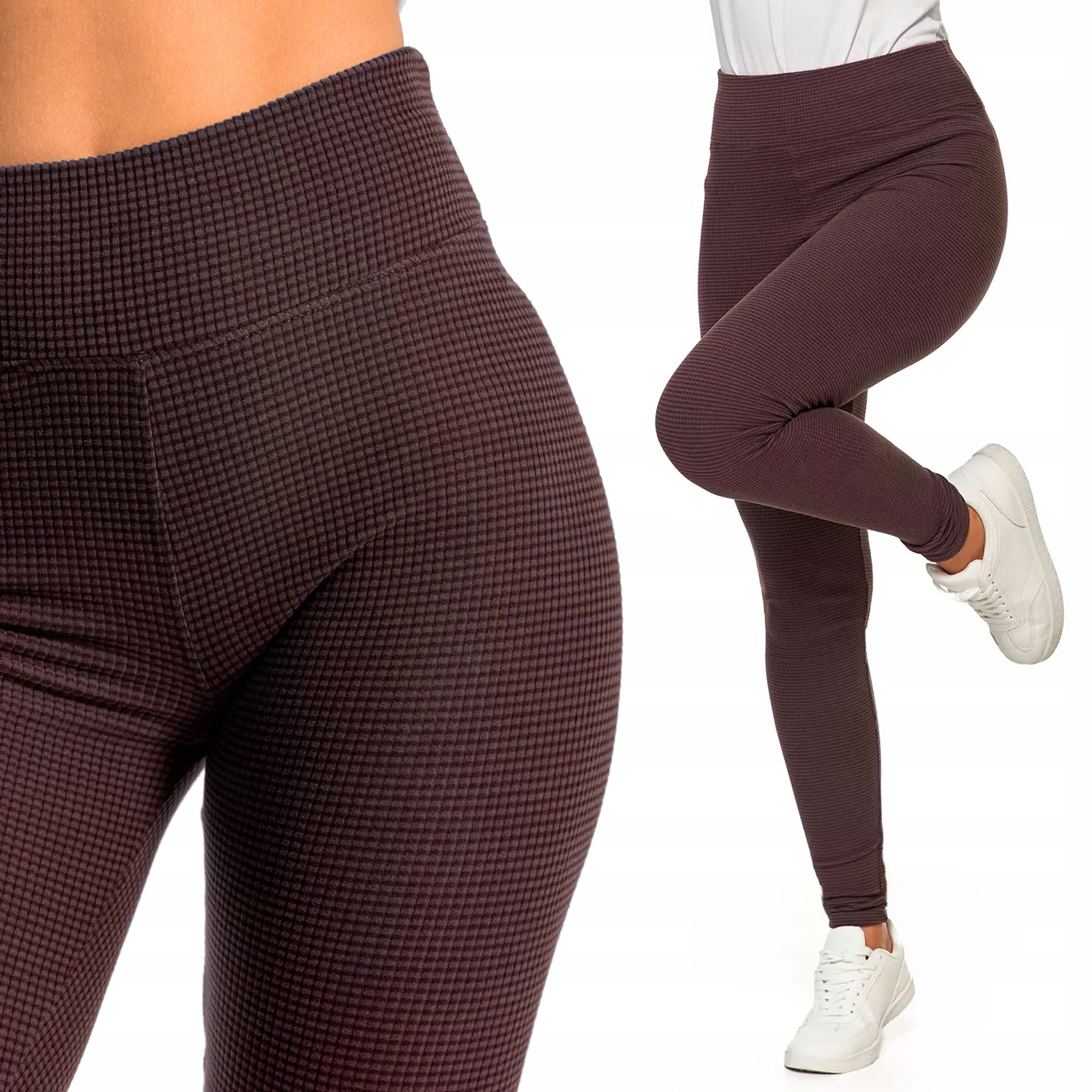 Elegantní dámské legíny Moraj s žebrovanou strukturou, vysoký pas S/m