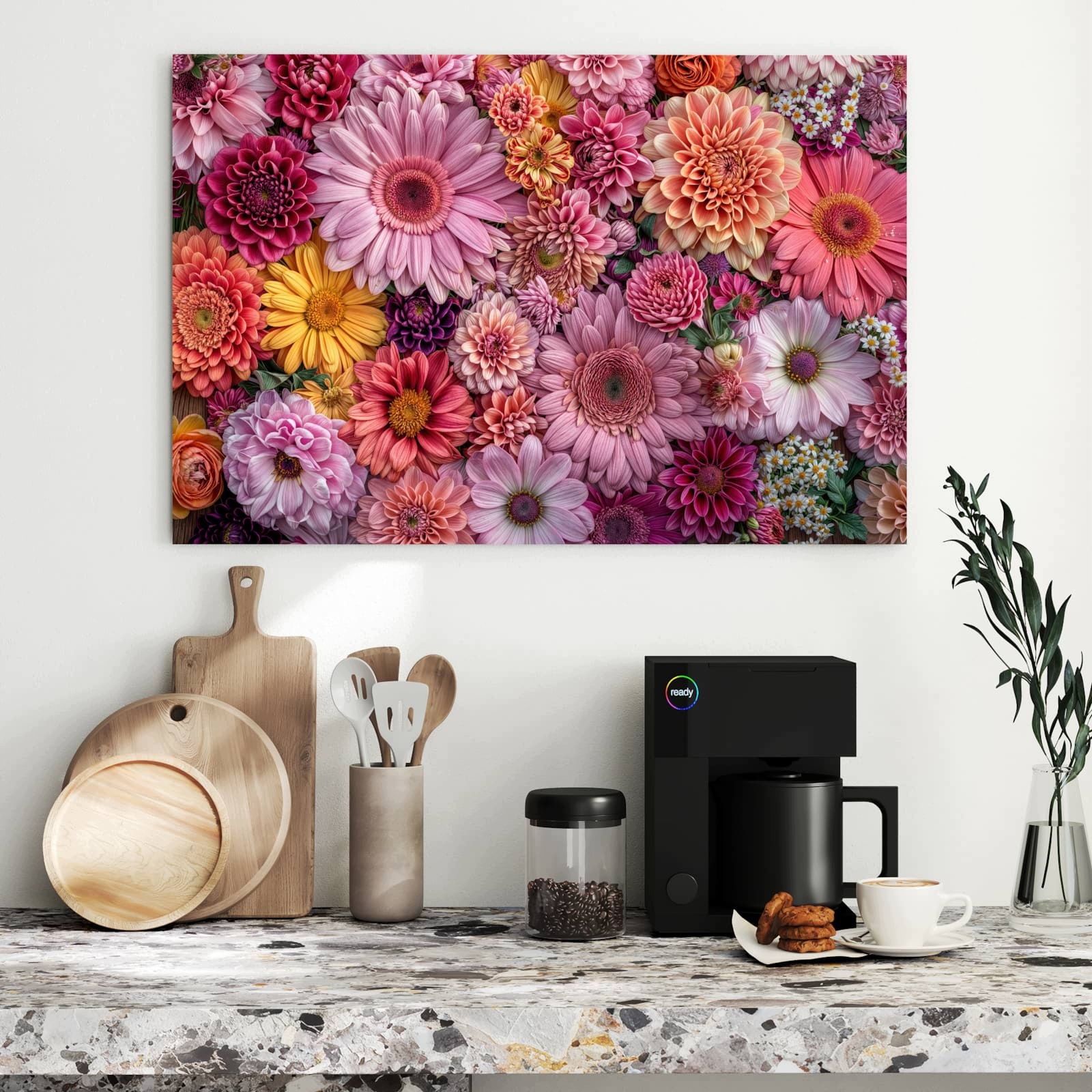 Magnetická tabule Barevné Nádhera květin 90 × 60 cm