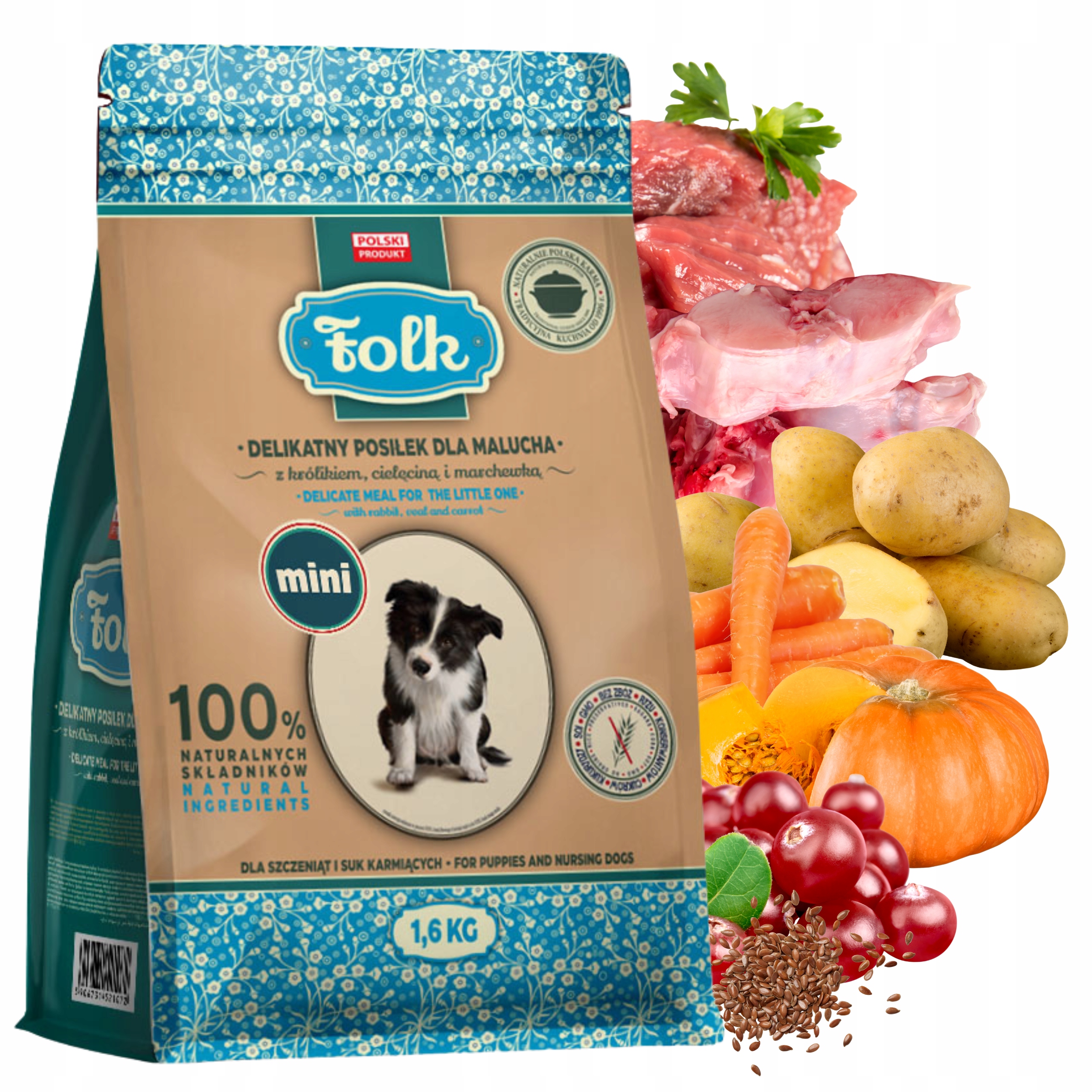 Folk Mini Krmivo Jemný králík telecí 1,6 kg