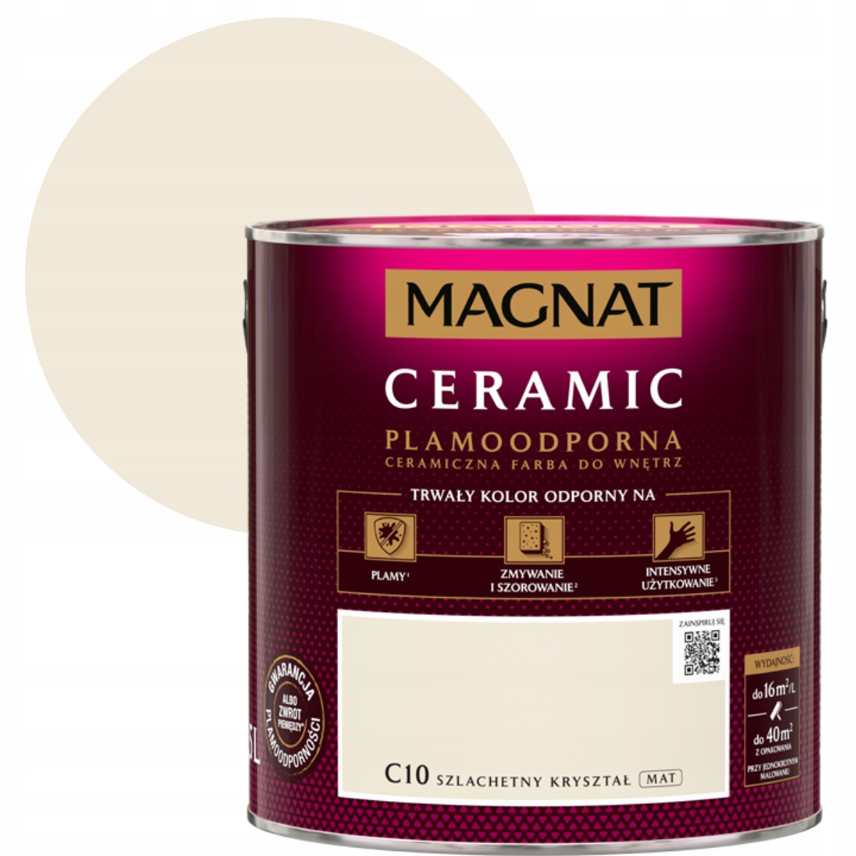 Magnat Keramická Farba Na Steny Odolná Voči Škvrnám 5 L Ušľachtilý Kryštál C10