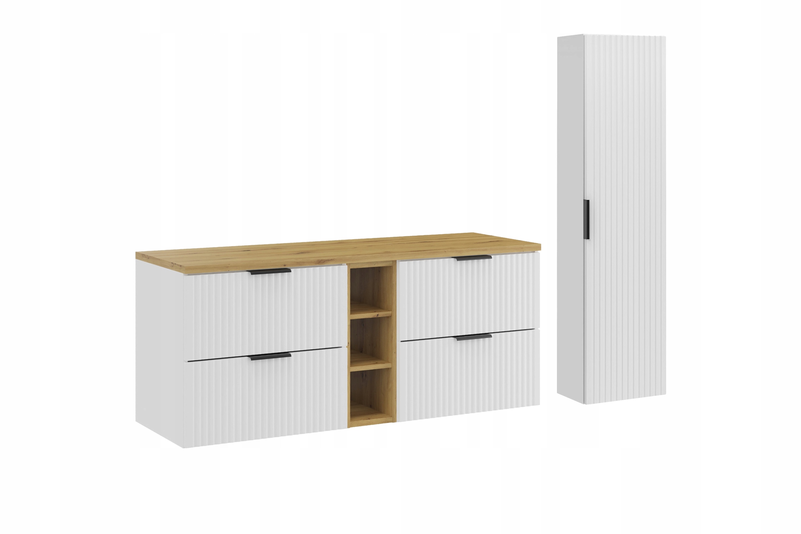 Nábytková sestava 140 Cm s deskou a vysokou skříňkou