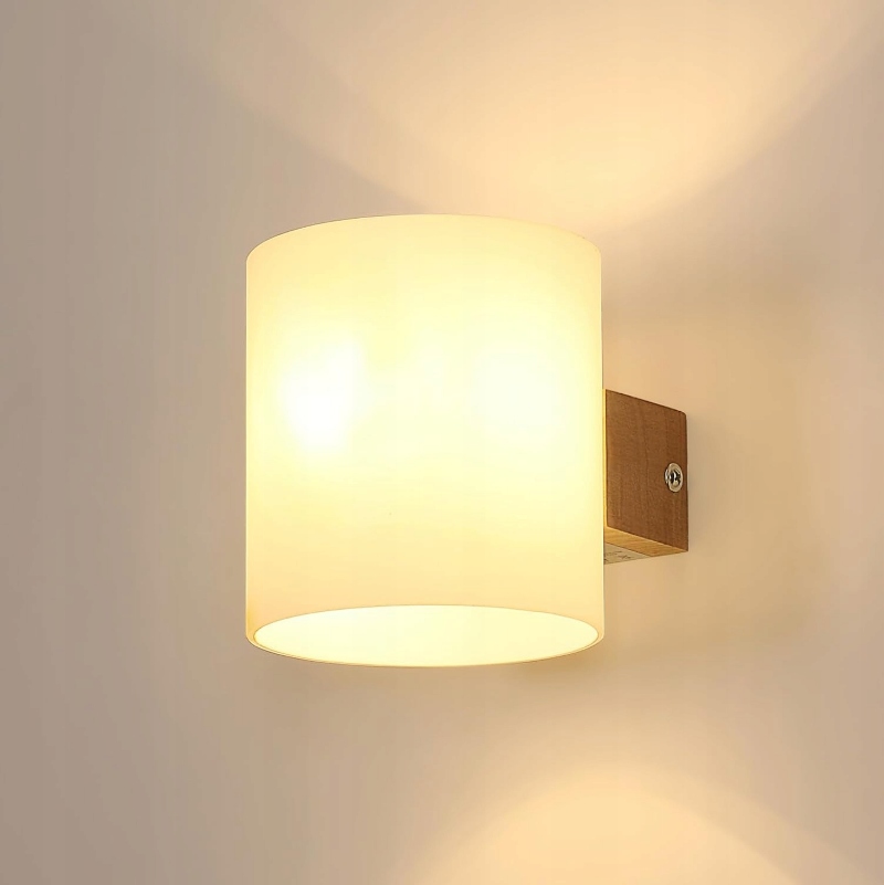 Lampa Ścienna E27 Kinkiet Wewnętrzna Szklany Klosz Do Sypialni Korytarza