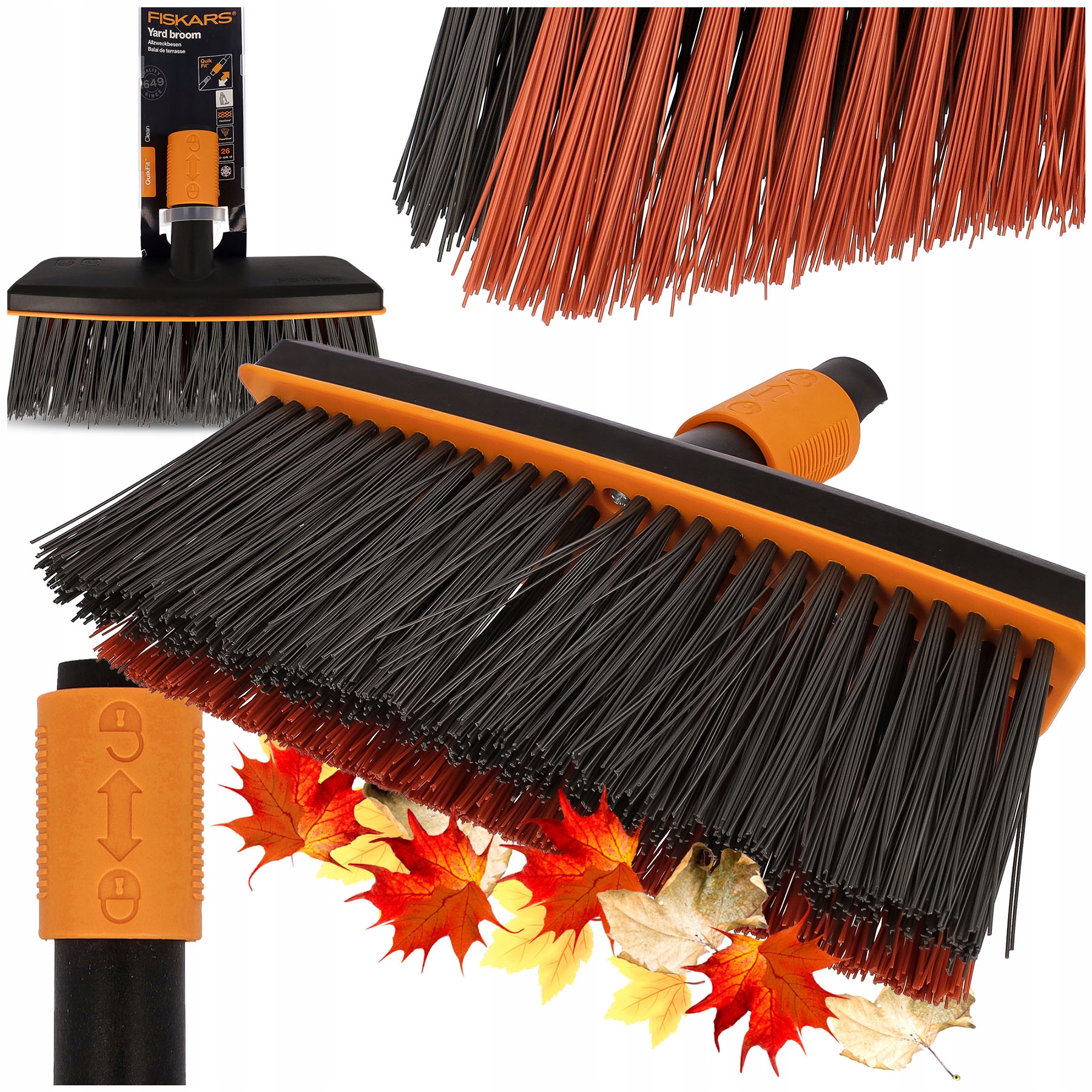 Smetáček na zametání listů Široký Smetáček Fiskars Quikfit 29 Cm