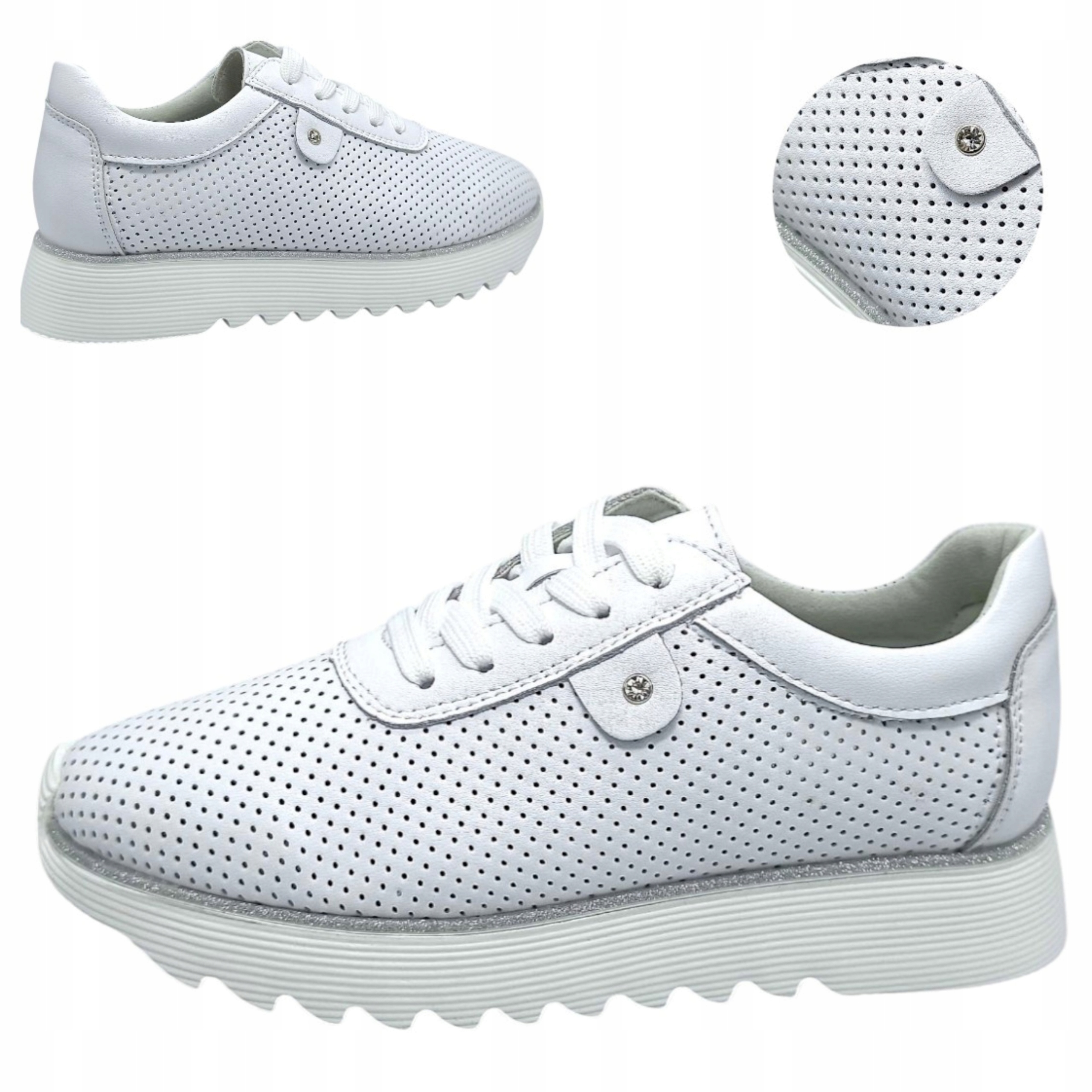 38 Dámské kožené polobotky na platformě, bílé, módní, pohodlné