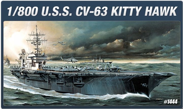 Academy 14210 CV-63 Uss Kittyhawk Ship Scale 1/800 Hobby Plastic Kit New