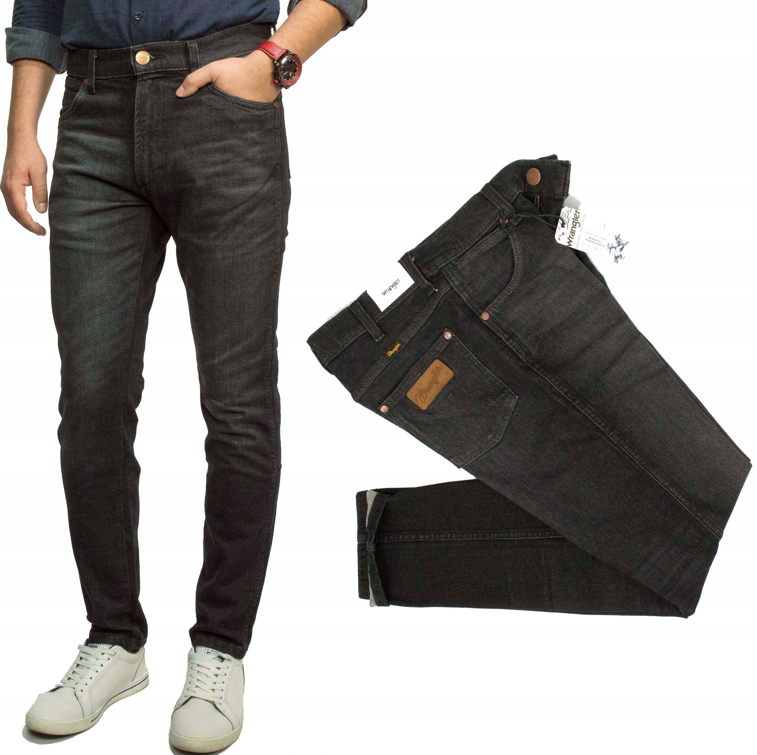 Wrangler Larston Faded Černé Pánské Džínové Kalhoty W29 L32