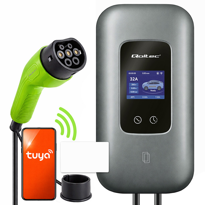Nabíjačka Ev typ 2 22 kW 32A Wallbox WiFi Smart Life Tuya Rfid Stanica