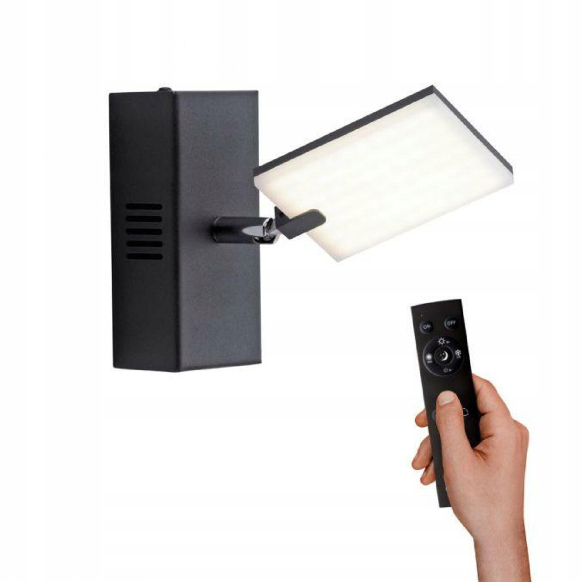 Led nástenné svietidlo Paul Neuhaus Pure-mira, čierne, diaľkové ovládanie, Cct