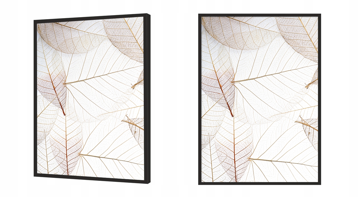 OBRAZ PLAKAT W RAMIE 53x73 cm Złote Liście P634 Tematyka rośliny