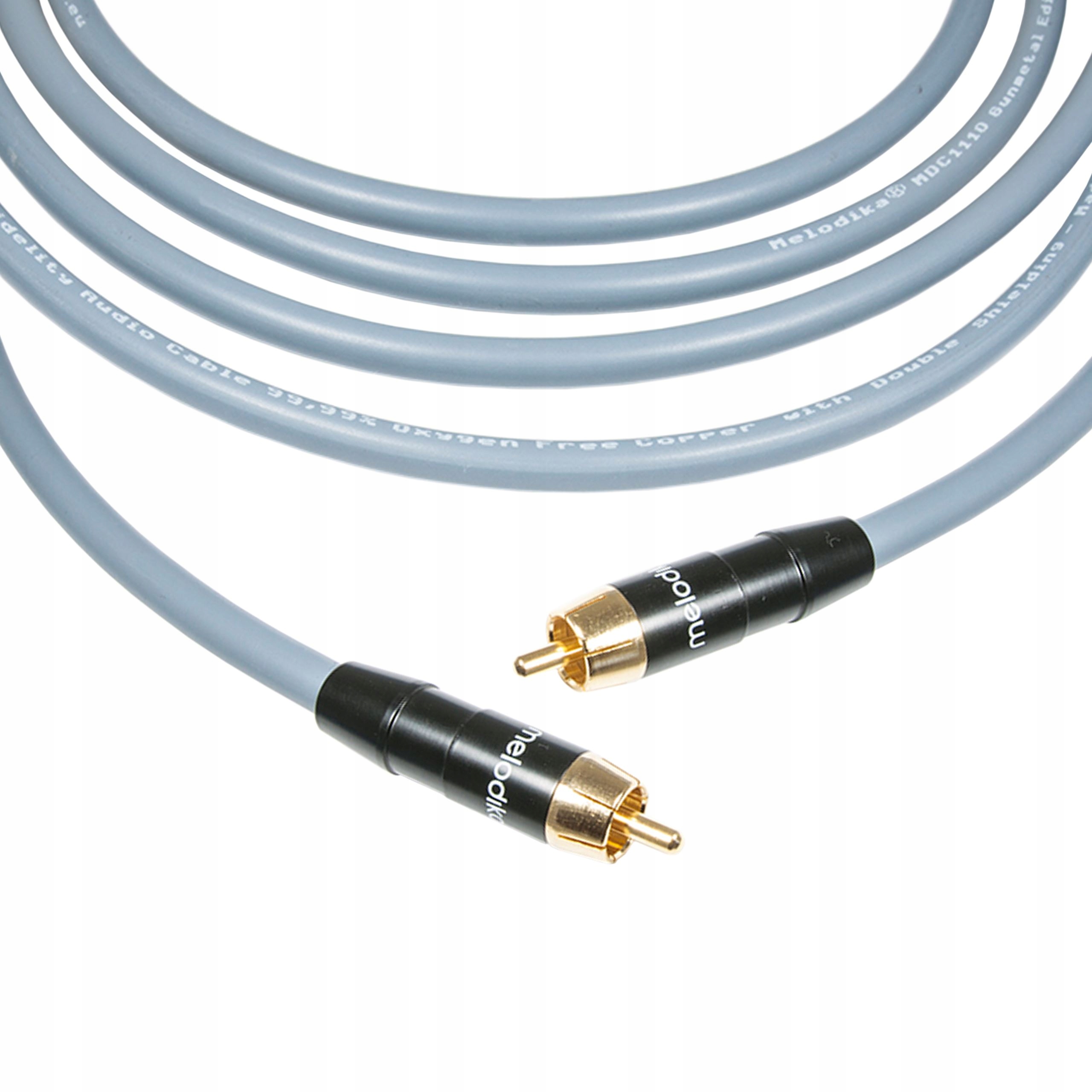 KABEL RCA - RCA DO SUBWOOFERA PRZEWÓD MELODIKA MDSW80G 8m POZŁACANE WTYKI Marka Melodika