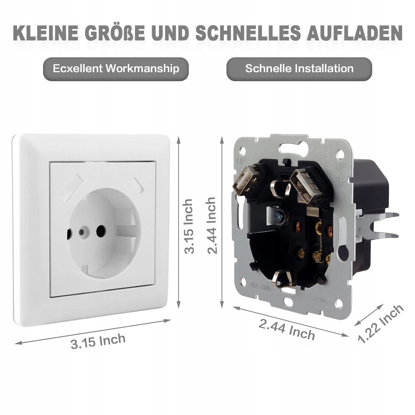Gniazdo ścienne USB Typ C 5V 3,4A Białe System 55 — miniatura 4