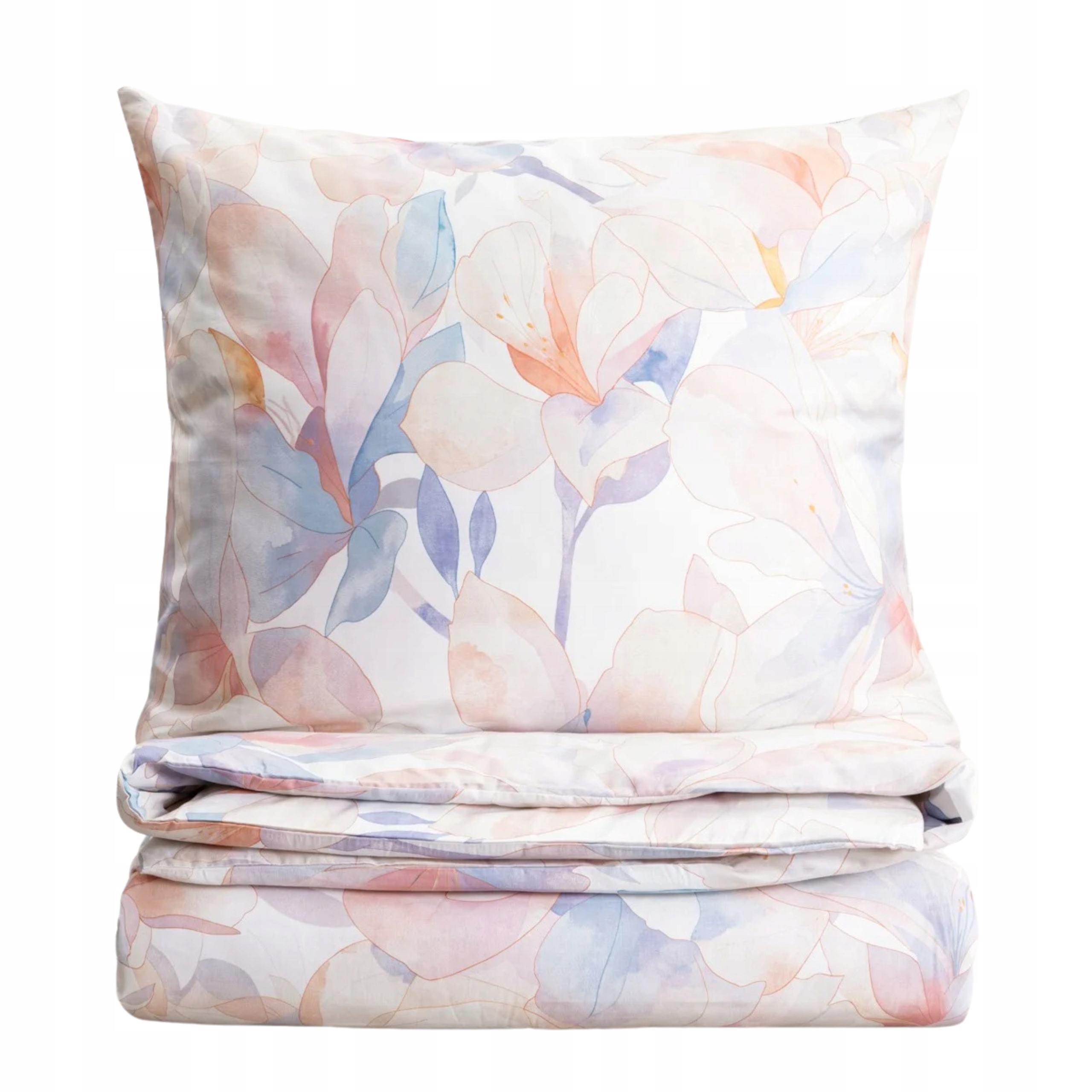 Pościel Rosa satynowa w kwiaty 140x200 1*70x80 cm Homla